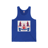 Patriotic 'God, Money, Power' Tank Top — American Flag Angel Graphic