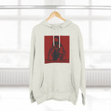 Three-Panel Fleece Hoodie — Red Icon Jesus Graphic Hoodie (I Don't Want Power Text)