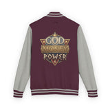 Letterman Jacket — 'God Money Power' Retro Crest Varsity Jacket