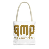 GMP 'God Money Power' Gold Logo Tote Bag - Inspirational Christian Canvas Tote