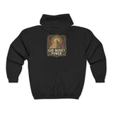 God Money Power Zip Hoodie — Vintage Inspirational Faith & Prosperity Sweatshirt