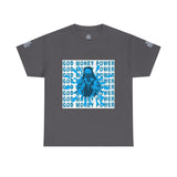 God Money Power Graphic Tee — Blue Anime Design