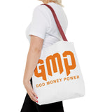 GMP 'God Money Power' Graphic Tote Bag – Bold Orange Statement Carryall