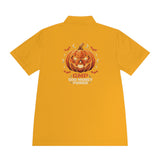 Halloween Pumpkin Polo Shirt — "GMP God Money Power" Graphic Men’s Sport Polo