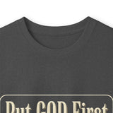 Inspirational Faith Hustle Long Sleeve Tee — “Put GOD First, Hustle For The MONEY, Put Yourself In POWER”