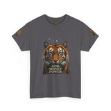 Tiger Graphic Tee — 'God • Money • Power' Bold Vintage Animal Shirt