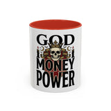 God Money Power-Coffee Mug — Skull Crown Gothic Accent Mug (11oz & 15oz)