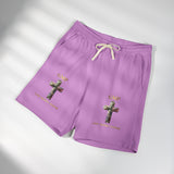 Religious Cross Sweat Shorts — "GMP God Moves Power" Garment-Dyed Fleece
