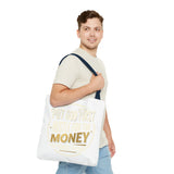 Inspirational Faith Tote Bag — "Put God First, Hustle for the Money" All-Over Print