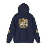 Hoodie — "God Money Power" Gold Emblem Pullover