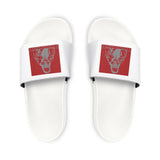 Men's Slide Sandals with Red Skull Graphic - Casual Pool & Street Slides