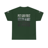 Inspirational Faith Tee — "Put God First, Hustle for the Money, Put Yourself in Power"