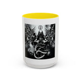 Angel Of Death- Gothic Grim Reaper & Serpent Accent Coffee Mug — Dark Fantasy Skull Art