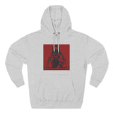 Three-Panel Fleece Hoodie — Red Icon Jesus Graphic Hoodie (I Don't Want Power Text)