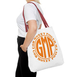 Tote — GOD MONEY POWER (GMP) Orange Logo All-Over Print