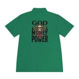 God Money Power- Skull Graphic Polo Shirt