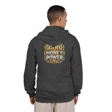 Money Power Zip Hoodie — Gold Emblem Graphic Full‑Zip Hooded Sweatshirt