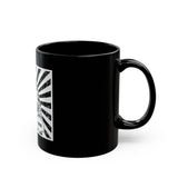 11oz/15oz Black Ceramic Mug — 'God Money Power' Rebel Icon Graphic