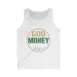 Tank Top — "God, Money, Power" Vintage Emblem Sleeveless Tee