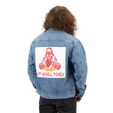 Denim Jacket — 'God Monell Power' Back Patch Graphic Jacket