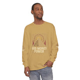 Long Sleeve T-Shirt — 'God, Money, Power' Pyramid Graphic