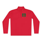 Quarter-Zip Pullover — Red & Green Sacred Heart Madonna Graphic
