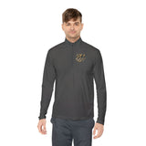 Quarter-Zip Pullover — "GMP God Money Power" Metallic Script Chest & Back
