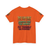 Inspirational Faith Tee — "Put God First, Hustle for the Money, Put Yourself in Power"
