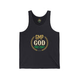 Money Power 'GMP GOD' Tank Top — Athletic Summer Jersey Tank with Gold Laurel Design