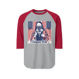Patriotic Bandana Portrait Raglan Shirt — "Cash Money Power" Graphic