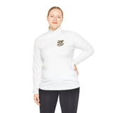 Quarter-Zip Pullover — "GMP God Money Power" Metallic Script Chest & Back