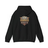 God Money Power Hoodie — Vintage Emblem Graphic Hooded Sweatshirt