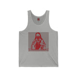 Religious Icon Tank Top - 'God Money Power' Red Graphic