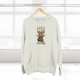 God Money Power Hoodie — Graphic Religious Statement Pullover