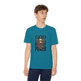 Youth Graphic Tee — "God Money Power" Skull Design
