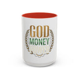 Coffee Mug — "God Money Power" Inspirational Accent Mug (11/15 oz)