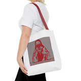 God Money Power Tote Bag - Red Graphic Religious Icon Design