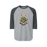 God Power Baseball Tee — Vintage Retro Faith Raglan Shirt