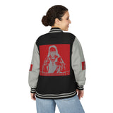 Letterman Jacket — 'God Money Power' Graphic Varsity Jacket