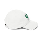 GMP 'God Money Power' Embroidered Classic Dad Cap — White Adjustable Baseball Hat