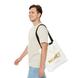 Inspirational Faith Tote Bag — "Put God First, Hustle for the Money" All-Over Print
