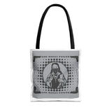 Religious Icon Tote Bag — "God Money Power" Graphic Canvas Tote