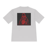 Red Prayer Graphic Tee — Retro Gothic Nun Illustration Moisture-Wicking Shirt