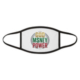 God, Money, Power Face Mask — Inspirational Rasta Colors Cotton Mask