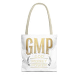 GMP Tote Bag - "God Money Power" Gold Lettering Inspirational Canvas Tote