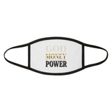 Face Mask — GOD MONEY POWER Gold Text Protective Cloth Mask