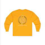 Long Sleeve Tee — Gold Monogram GMP Logo “God, Money, Power”