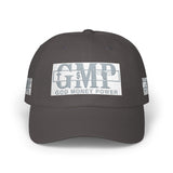 GMP 'God Money Power' Distressed Classic Dad Cap — White Baseball Hat