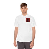 Men's Polo Shirt — 'God Money Power' Red Graphic Jesus Design