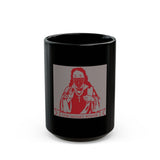 Saint Icon Black Mug — "God Money Power" Red Graphic